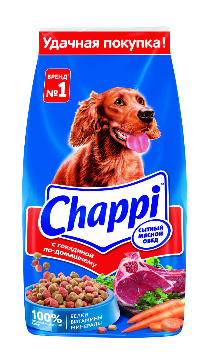 "Chappi" сухой корм для взрослых собак всех пород, говядина по-домашнему 15кг - фото 1 - id-p203972621