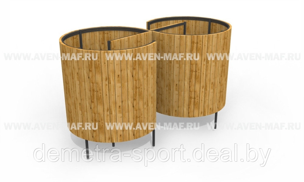 Пляжная кабинка из дерева (двойная) - фото 2 - id-p203972736