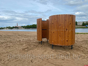 Пляжная кабинка из дерева (двойная)