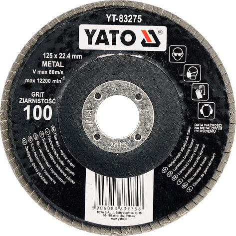Круг лепестковый 125мм Р80 "Yato" YT-83274, фото 2