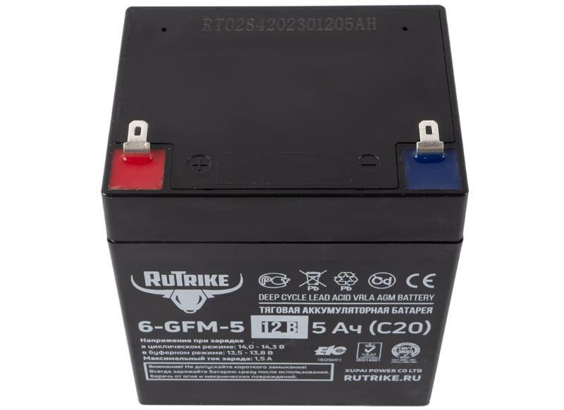Тяговый аккумулятор RuTrike 6-GFM-5 (12V5A/H C20) - фото 3 - id-p203975535