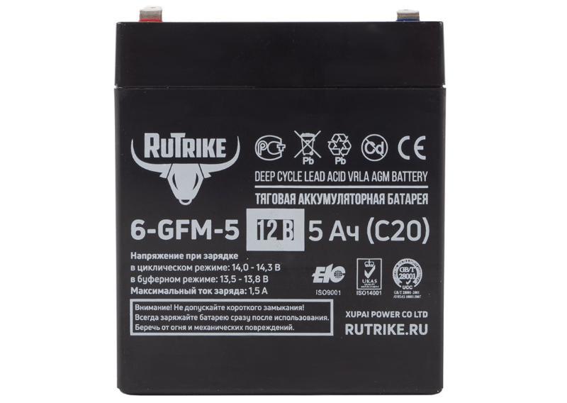 Тяговый аккумулятор RuTrike 6-GFM-5 (12V5A/H C20) - фото 4 - id-p203975535