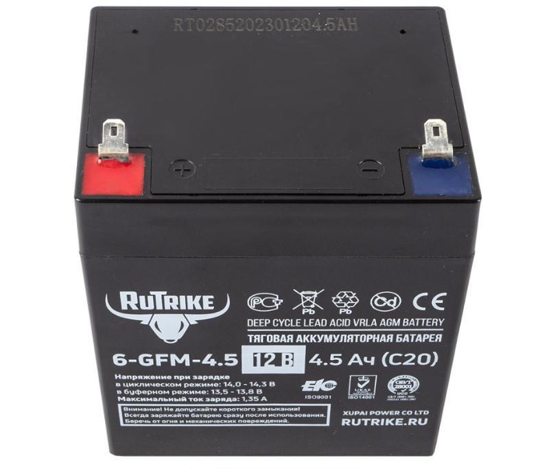 Тяговый аккумулятор RuTrike 6-GFM-4,5 (12V4,5A/H C20) - фото 3 - id-p203975536