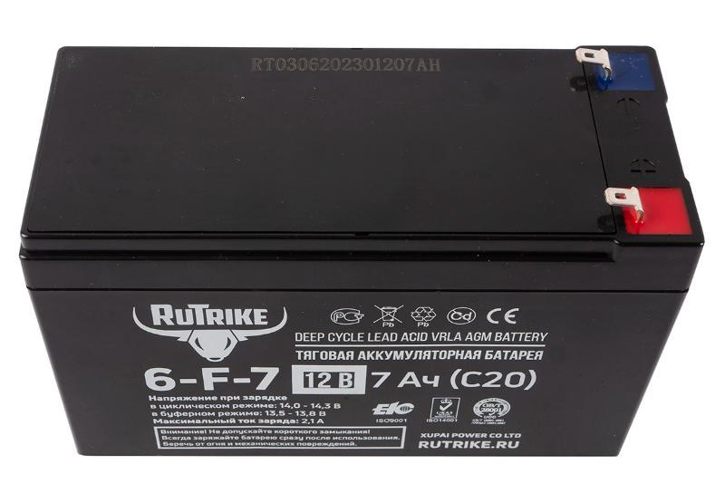 Тяговый аккумулятор RuTrike 6-F-7 (12V7A/H C20) - фото 3 - id-p203975538