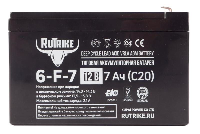 Тяговый аккумулятор RuTrike 6-F-7 (12V7A/H C20) - фото 4 - id-p203975538
