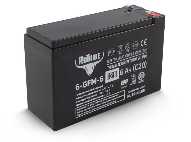 Тяговый аккумулятор RuTrike 6-GFM-6 (12V6A/H C20) - фото 1 - id-p203975539