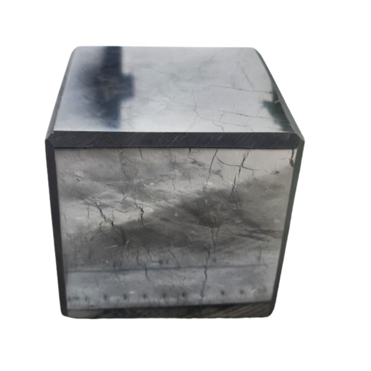 Натуральный камень Шунгит шлифованный куб крупный - фото 1 - id-p203975562