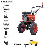 Мотоблок ОКА МБ-1Д2М14 c Прицепом и двигателем Кадви/Lifan 177F 9,0 л.с. В комплекте (плуг, фрезы, сцепка,