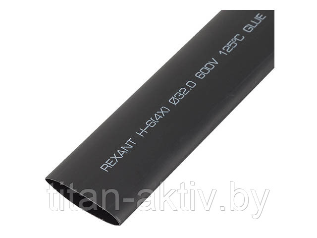 Термоусаживаемая трубка клеевая REXANT 32,0/8,0 мм, (4:1) черная, упаковка 5 шт. по 1 м REXANT - фото 1 - id-p203977527
