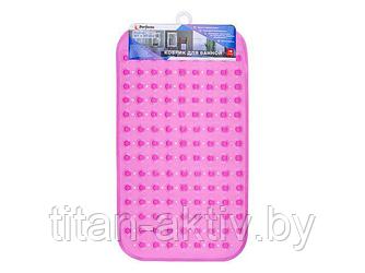 Коврик для ванной, прямоугольный с пузырьками, 66х37 см, розовый, PERFECTO LINEA