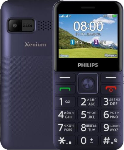 Мобильный телефон Philips Xenium E207 (синий) - фото 1 - id-p203977883