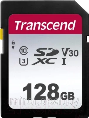 Карта памяти Transcend SDXC 300S 128GB (TS128GSDC300S) - фото 1 - id-p203978661
