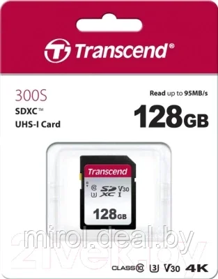 Карта памяти Transcend SDXC 300S 128GB (TS128GSDC300S) - фото 2 - id-p203978661