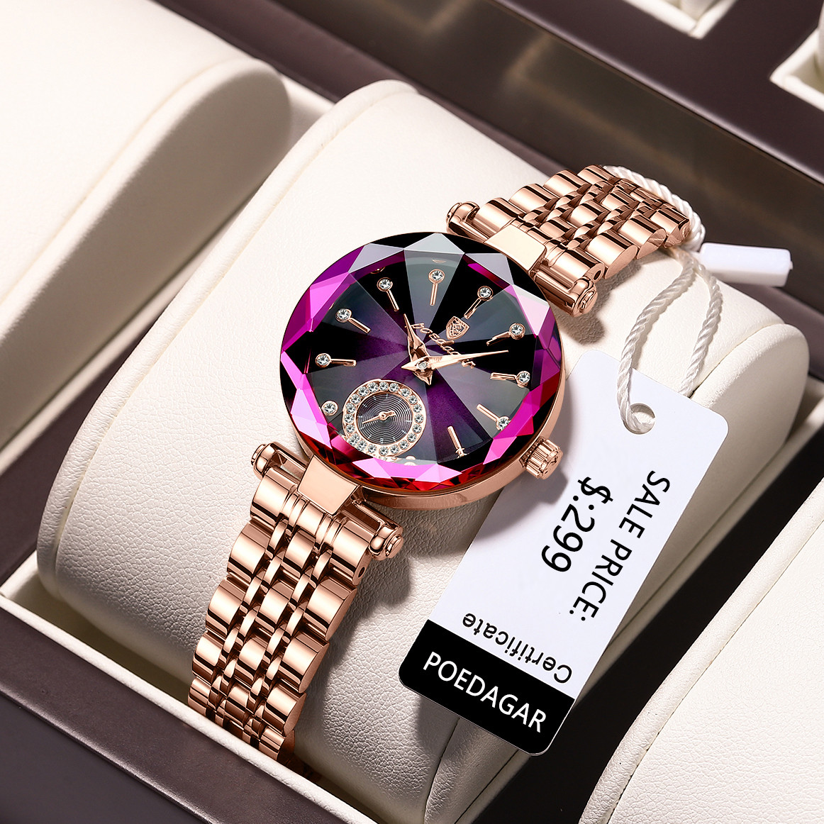 Оригинальные кварцевые женские часы Diamond "POEDAGAR" - фото 3 - id-p203987239