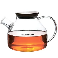 Чайник заварочный жаропрочное стекло 1200 мл BACKMAN BM-0316