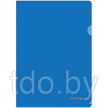 Папка-уголок Berlingo, А4, 180мкм, прозрачная синяя