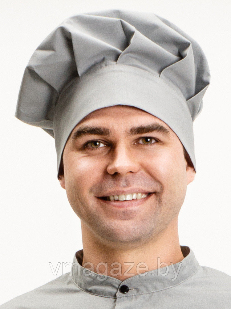 Колпак поварской, шеф-повара, унисекс (без отделки,цвет серый) - фото 1 - id-p203989017