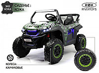 Детский электромобиль RiverToys T777TT 4WD (зеленый камуфляж) Buggy Полноприводный, двухместный