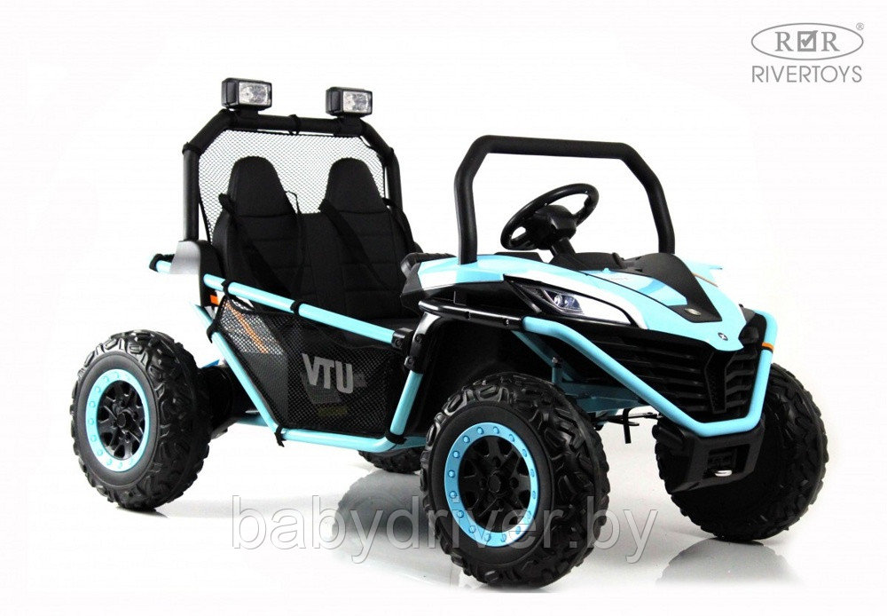 Детский электромобиль RiverToys P555PP (голубой) Buggy Двухместный с пультом - фото 1 - id-p202061005