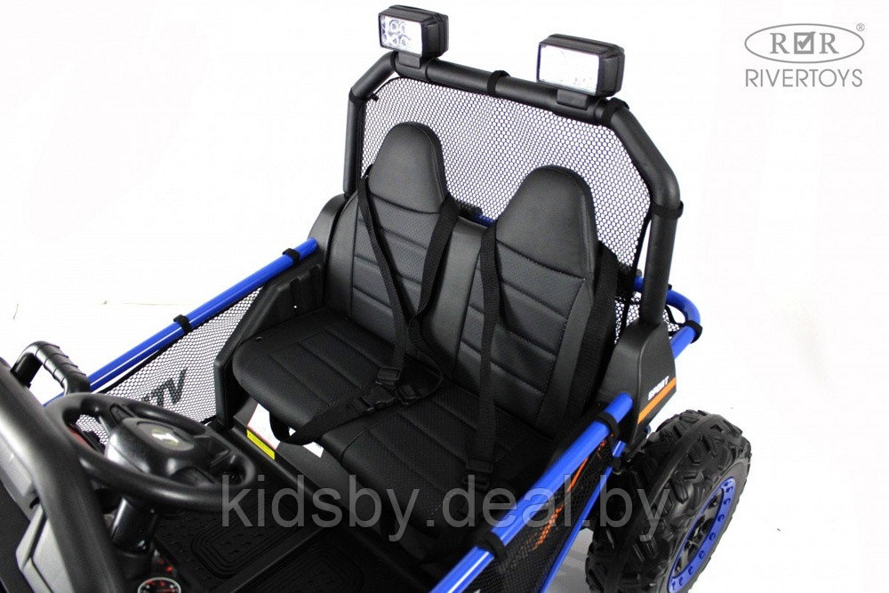 Детский электромобиль RiverToys P555PP (темно-синий) Buggy Двухместный с пультом - фото 6 - id-p202061009