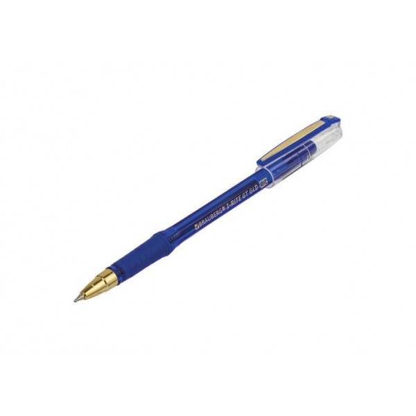 Ручка шариковая масляная с грипом BRAUBERG "i-Rite GT GLD", СИНЯЯ, корпус тонированный синий, узел 0,7 мм, - фото 2 - id-p203996190
