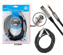 Кабель для микрофона Jack 6.3мм - XLR(M) 3м - MRM (папа-мама)