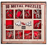 Набор из 10 головоломок Metal Puzzles Eureka (красный)