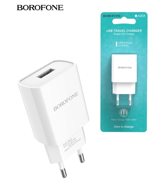 Сетевое зарядное устройство Borofone DC 5V-5.1A / выход USB-А 2.1 A / адаптер зарядный с одним портом USB - фото 5 - id-p204024796