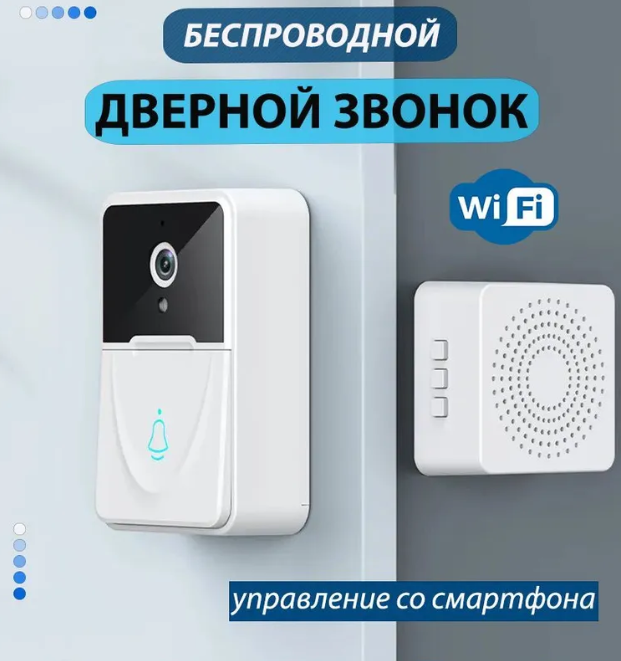 Умный беспроводной видеоглазок Mini Smart DOORBELL Wi-Fi управление (датчик движения, ночное видео, управление - фото 2 - id-p204024833