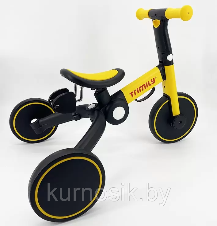 Велосипед-беговел детский 3в1 складной Belashimi желтый T801