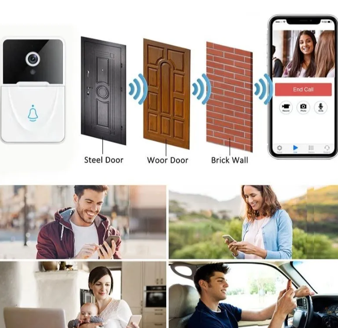 Умный беспроводной видеоглазок Mini Smart DOORBELL Wi-Fi управление (ночное видео, управление со смартфона) / - фото 4 - id-p204037488