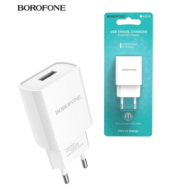 Сетевое зарядное устройство Borofone DC 5V-5.1A / выход USB-А 2.1 A / адаптер зарядный с одним портом USB - фото 4 - id-p204038834