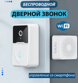 Умный беспроводной видеоглазок Mini Smart DOORBELL Wi-Fi управление (датчик движения, ночное видео, управление - фото 1 - id-p204038838