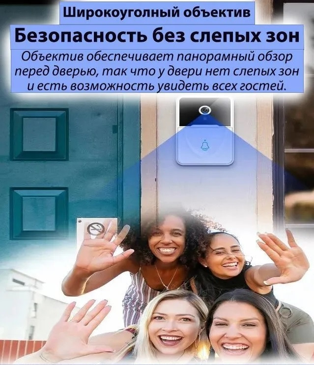 Умный беспроводной видеоглазок Mini Smart DOORBELL Wi-Fi управление (датчик движения, ночное видео, управление - фото 7 - id-p204038838