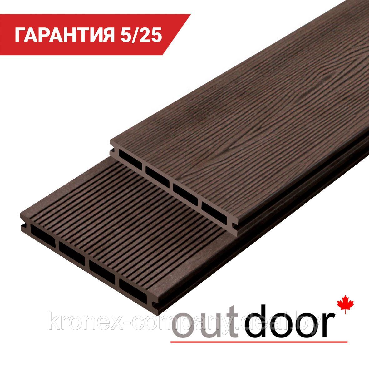 Террасная доска ДПК Outdoor 3D 150*25*4000 мм. STORM/вельвет коричневая микс - фото 1 - id-p204047048