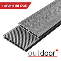 Террасная доска ДПК Outdoor 3D 150*25*3000 мм. STORM/вельвет серая микс