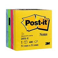 Бумага для заметок на клейкой основе "Post-it", 51x51 мм, 400 листов, ассорти, (9004777)