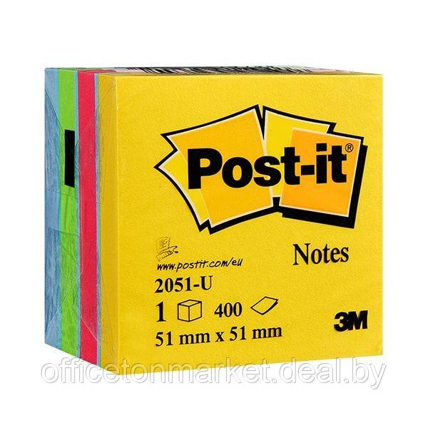 Бумага для заметок на клейкой основе "Post-it", 51x51 мм, 400 листов, ассорти, (9004777) - фото 1 - id-p204048540