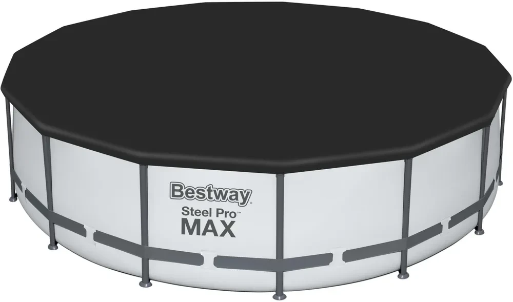 Бассейн Bestway каркасный Steel Pro Max 457х107см 56488, фильтр-насос (58386), картридж 58094, лестница, тент - фото 5 - id-p204049746