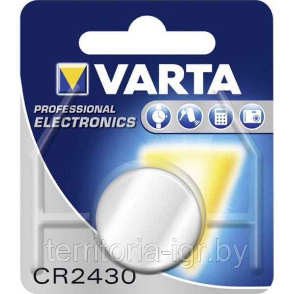 Литиевой элемент питания CR2430/1BP Varta - фото 1 - id-p204050003