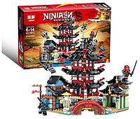 76013 Конструктор Leduo Ninjago Ниндзяго, замок дракона, 810 деталей, Храм Аэроджитсув нп