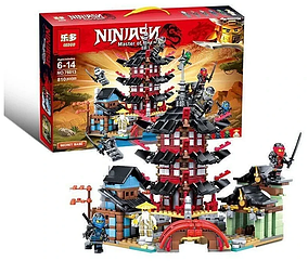 76013 Конструктор Leduo Ninjago Ниндзяго, замок дракона, 810 деталей, Храм Аэроджитсув нп