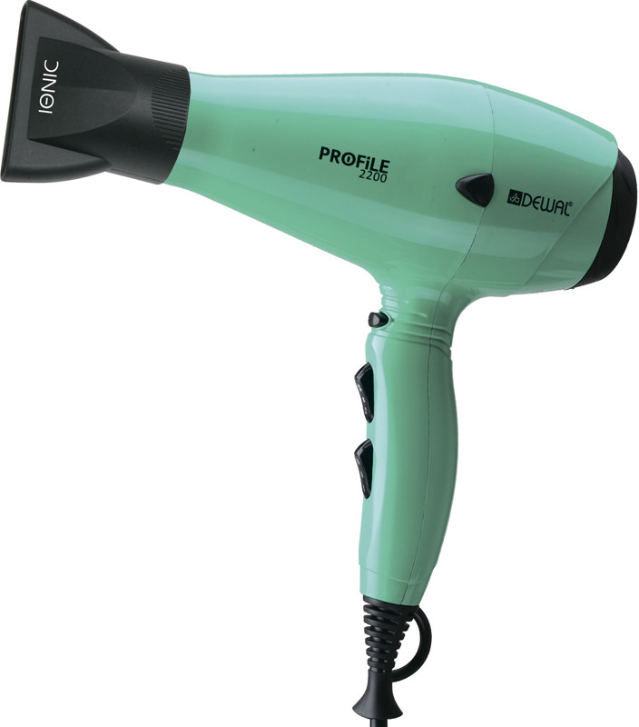 Фен DEWAL Profile 2200 аквамарин, 2200 Вт, ионизация, 2 насадки 03-120 Aqua