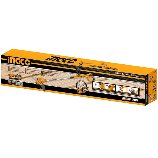 Триммер аккумуляторный Ingco CGTLI20301 (20 В, 1 АКБ 2 А/ч, ширина скашивания 30 см) - фото 2 - id-p204072167