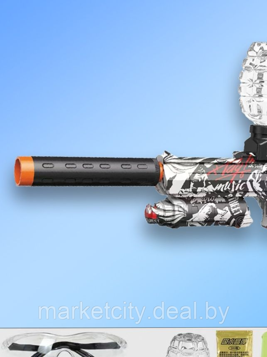 Детский аккумуляторный Пистолет с глушителем гидрогелевый на орбизах +3000 пулек - фото 2 - id-p204020021