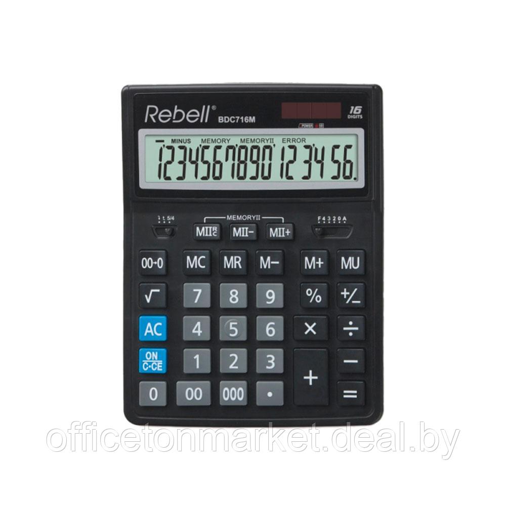 Калькулятор настольный Rebell "BDC-514", 14-разрядный, черный - фото 1 - id-p204072957