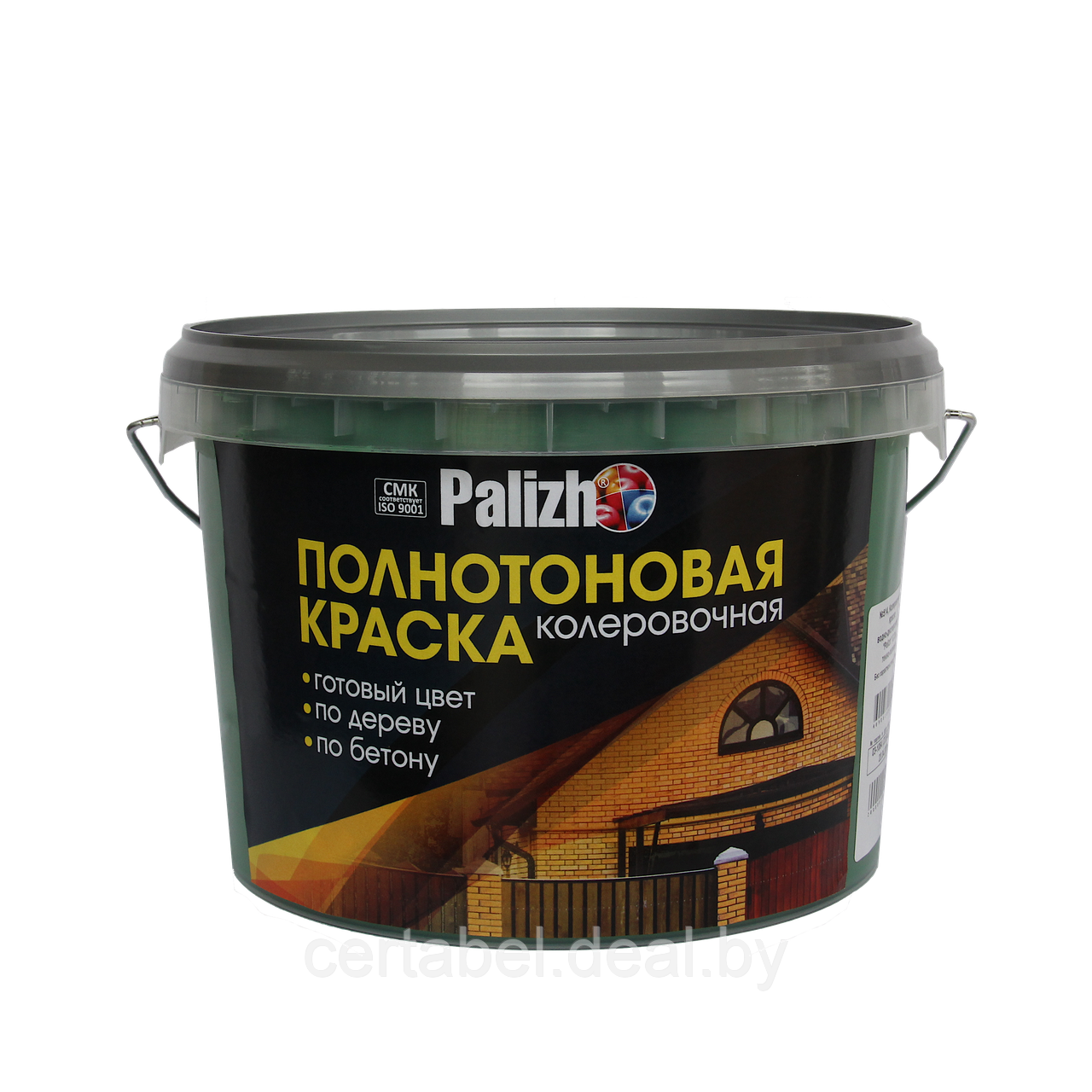 Колеровочная водно-дисперсионная краска Palizh ТЕМНО-ЗЕЛЕНАЯ №514 2,3л. - фото 2 - id-p204075126