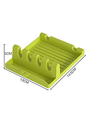 Подставка для крышки и ложки, 14,3х12,7х5 см. Цв. Салатовый (QH-2021-01)
