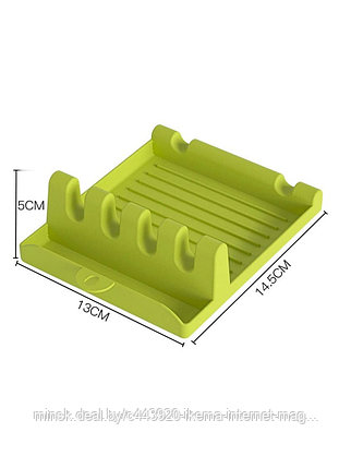 Подставка для крышки и ложки, 14,3х12,7х5 см. Цв. Салатовый (QH-2021-01), фото 2