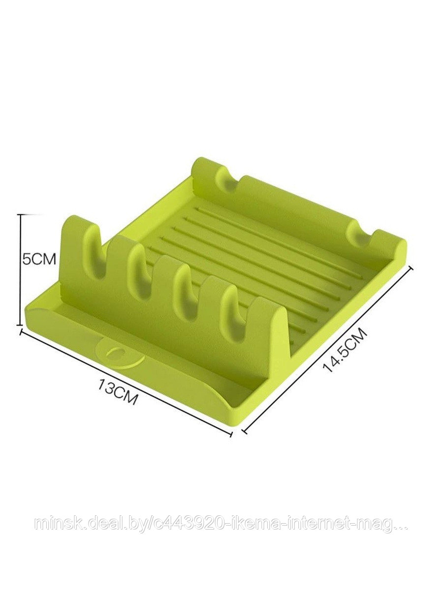 Подставка для крышки и ложки, 14,3х12,7х5 см. Цв. Салатовый (QH-2021-01) - фото 1 - id-p204075799